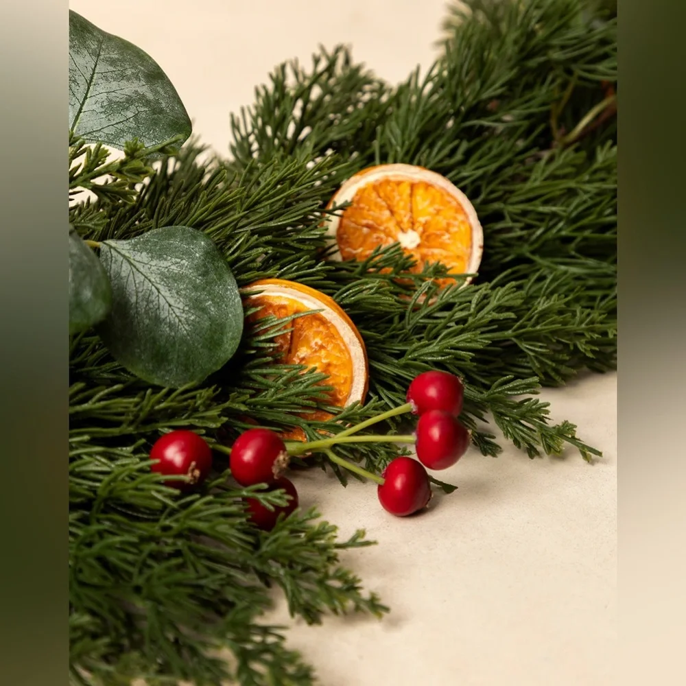 McGee & Co. / 6' Orange & Eucalyptus Faux Garland / NIB